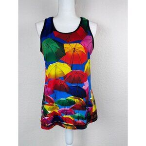 InkBurn women's large Singlet activewear tranquility‎ tank top umbrella print